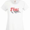 Women's white coloured tshirt with "# viable" with a shadow image on the chest.