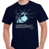 Men's navy coloured tshirt with a statue of liberty and quote attributed to covid-19 image on the chest.