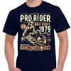 Men's navy coloured tshirt with a prorider bmx image on the chest.
