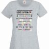 Women's heather grey coloured tshirt with a phrase, "I love you so much..unless you snore. then I want to hit you in the face with a hammer." image on the chest.